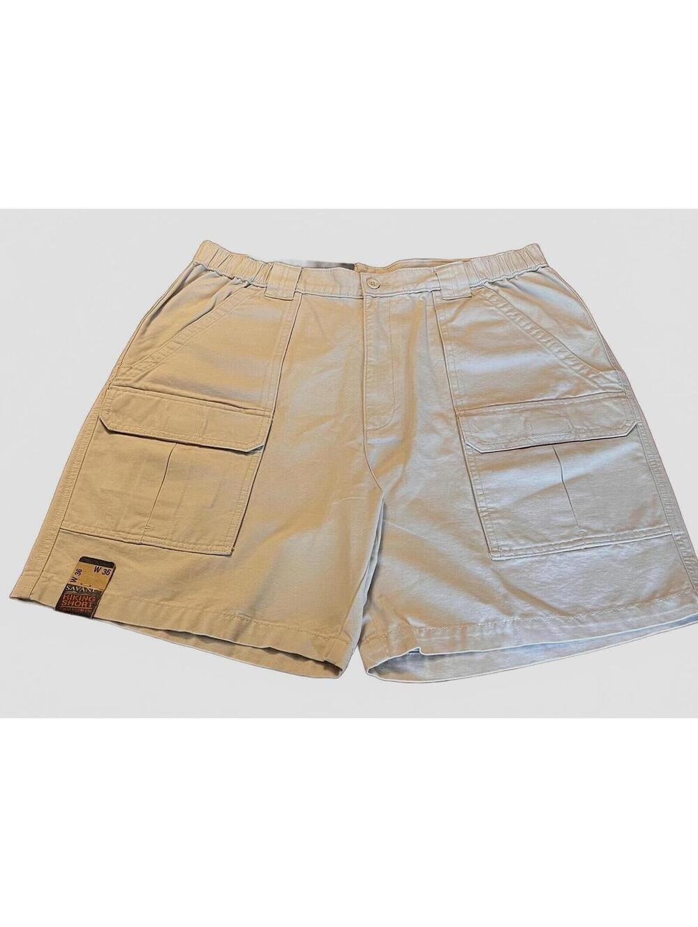 Savane Light Stone Cotton Cargo Shorts Size W36 New with Tags